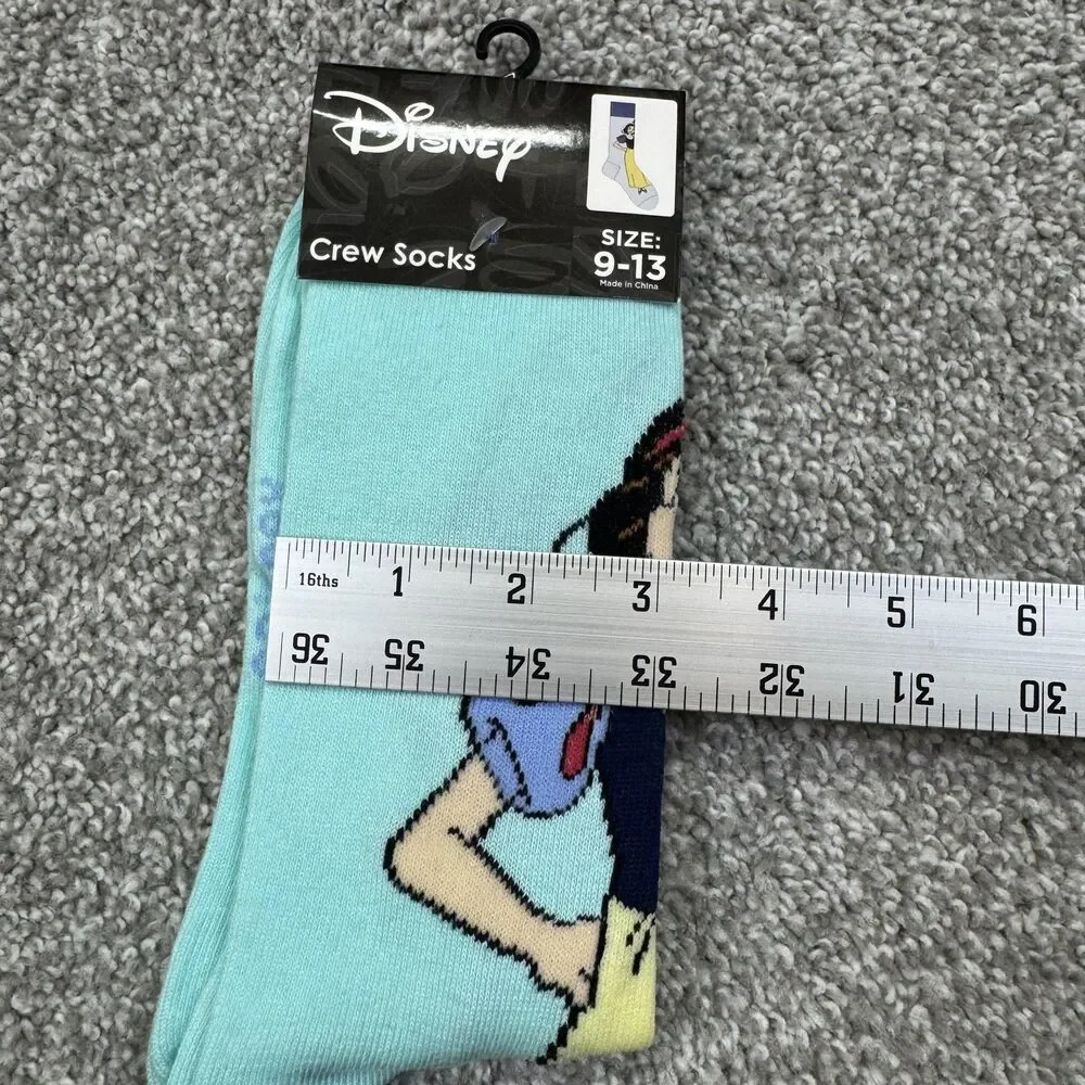 Disney Crew Socks Women One Size Minnie Mouse Snow White Princess 2 Pairs